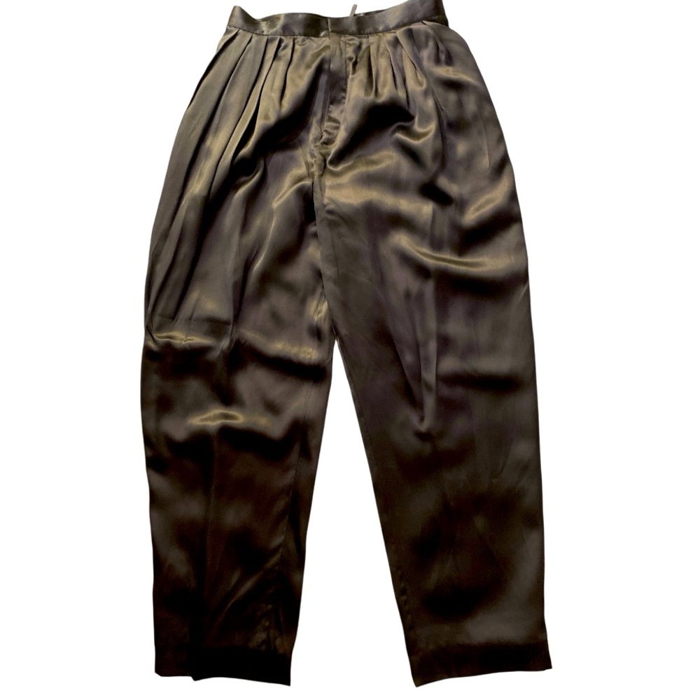 Levante 100% Pure Silk Pleated Trousers | Size 12 | Made in Hong Kong